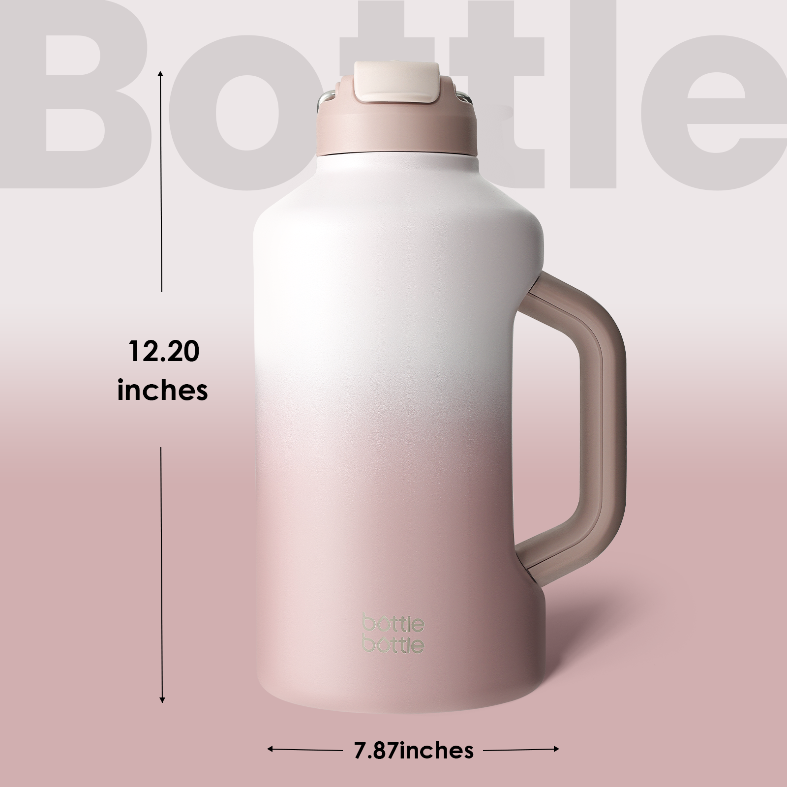 Insulated Water Bottle 64 oz with Straw and Dual-use Lid Stainless Steel Water Bottle for Men with Handle Vacuum Insulated jug for Workout Gym Soccer and Sports