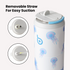 Insulated Water Bottle 24oz with Straw Lid and Handle for Sports Travel Gym Stainless Steel Water Bottles Double-Wall Vacuum Metal Leak Proof BPA-Free