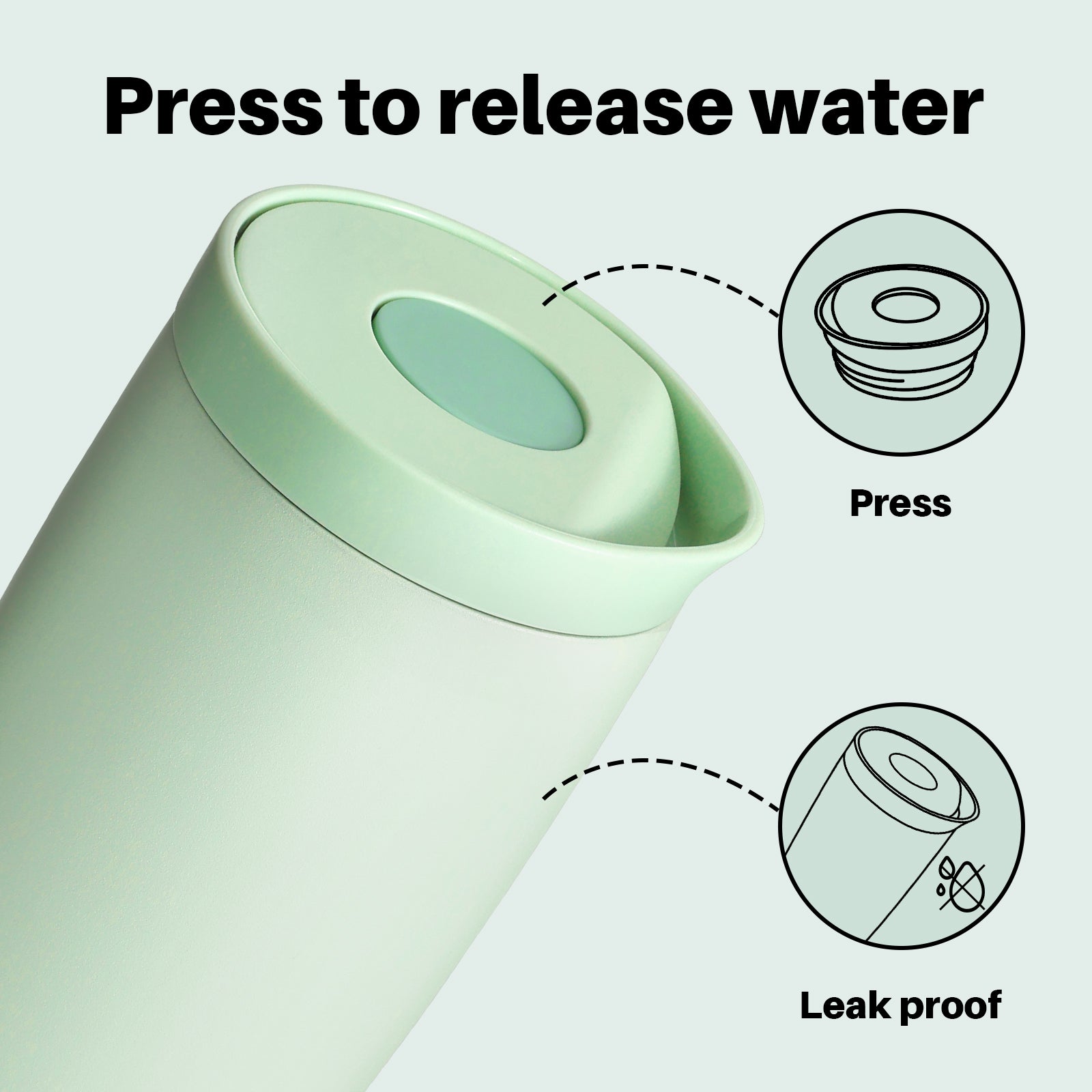 16oz Insulated Coffee Tumbler with Push Button Lid, Leakproof Stainless Steel Travel Mug, Keeps Drinks Hot & Cold for 6 Hours, for Office & On the Go