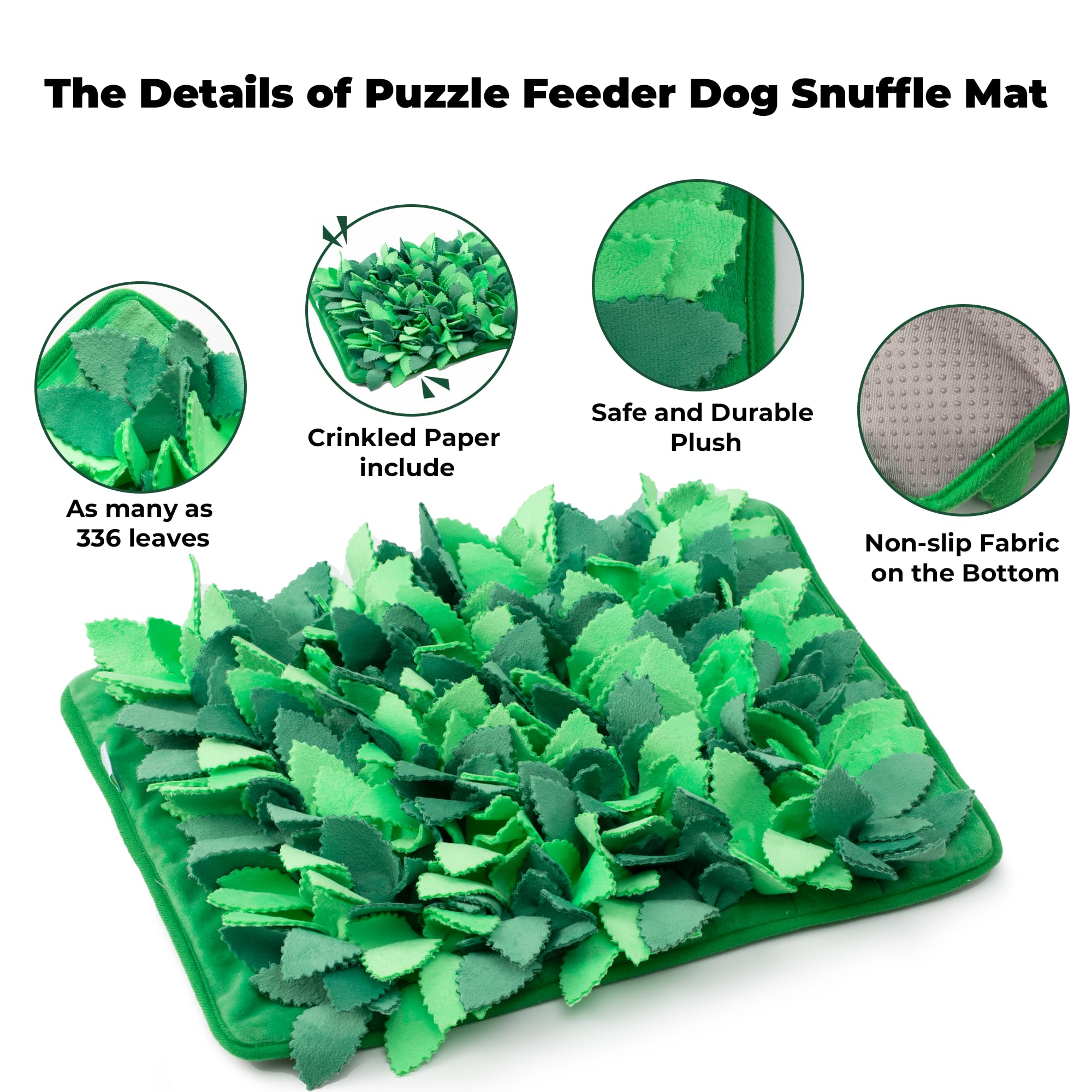 Snuffle Mat for Dogs, Dog Slow Feeder for Dogs to Slow Down Eating, Dog Puzzle Toys for All Size Dogs, Interactive Dog Toys for Smell Training