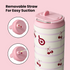 Insulated Water Bottle 24oz with Straw Lid and Handle for Sports Travel Gym Stainless Steel Water Bottles Double-Wall Vacuum Metal Leak Proof BPA-Free