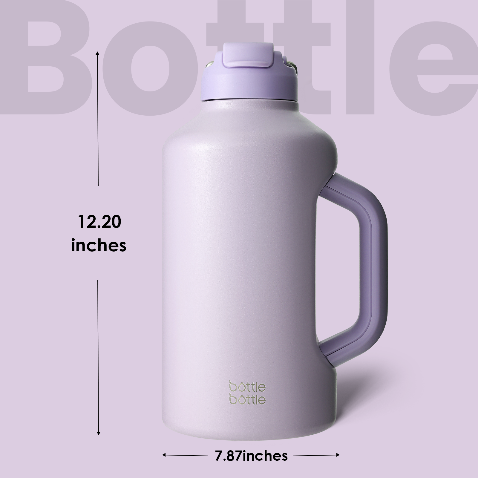 Insulated Water Bottle 64 oz with Straw and Dual-use Lid Stainless Steel Water Bottle for Men with Handle Vacuum Insulated jug for Workout Gym Soccer and Sports