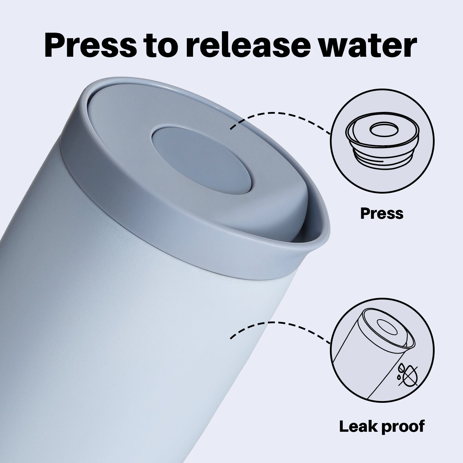 16oz Insulated Coffee Tumbler with Push Button Lid, Leakproof Stainless Steel Travel Mug, Keeps Drinks Hot & Cold for 6 Hours, for Office & On the Go