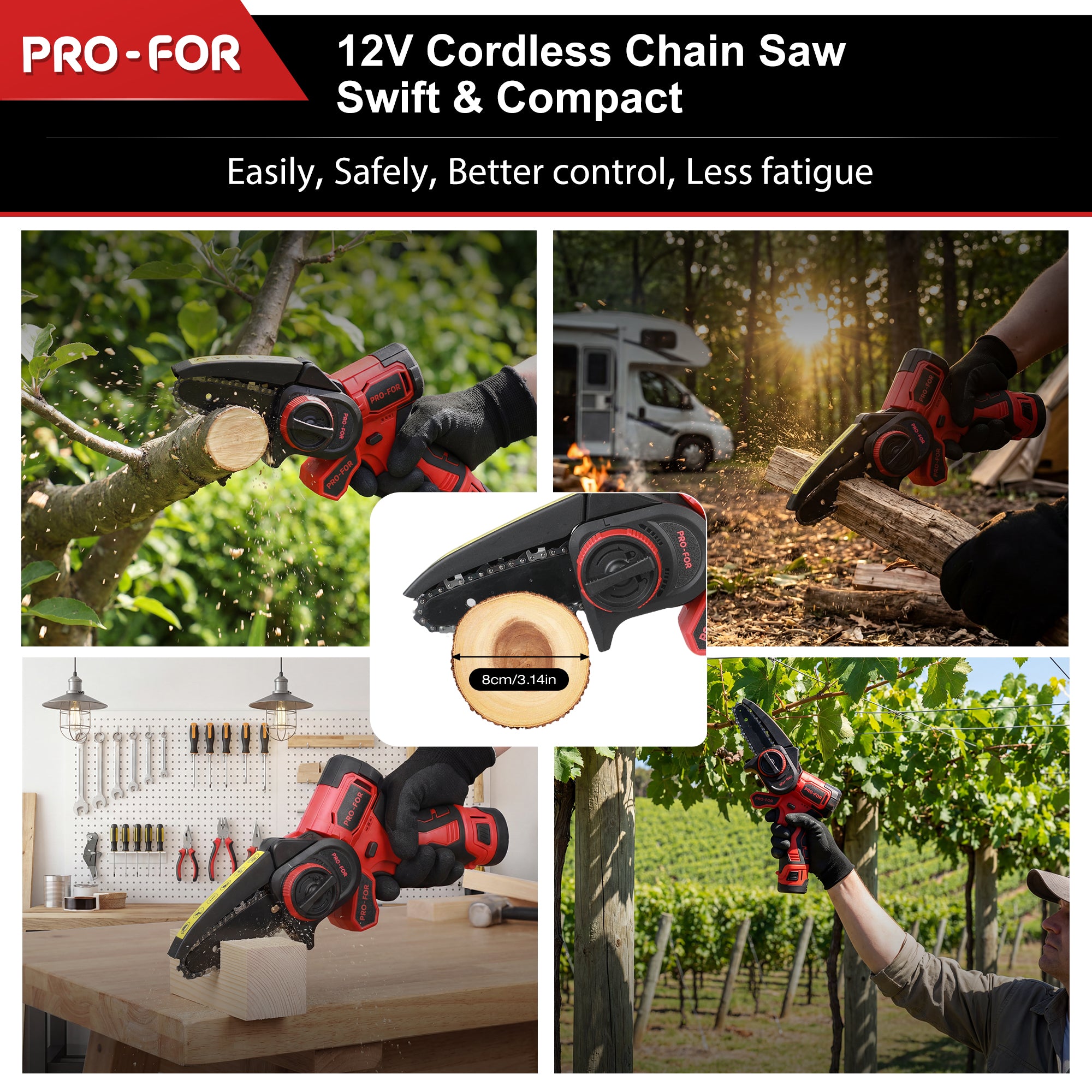 12V Multi-function Combination Tool A103-CPS302-12BL Brushless Combination Power Tool Kit, 3-in-1 Cordless Multi-Head System with Mini Chainsaw, Belt Sander, Blower, Interchangeable Heads for DIY & Home Workshop