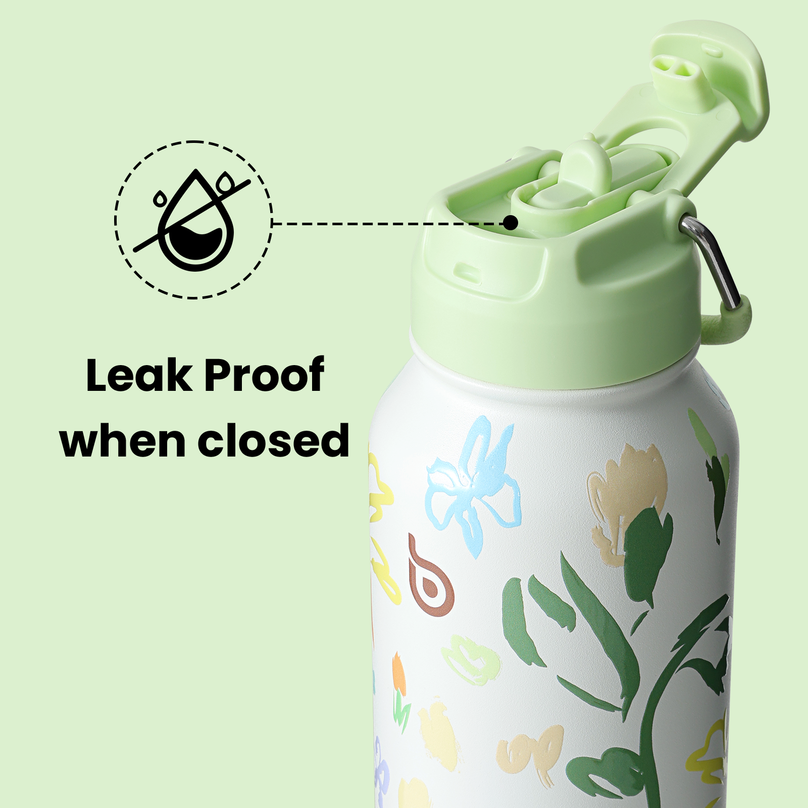 32oz Insulated Water Bottle Stainless Steel Sport Water Bottle with Straw Dual-use Lid Design for Gym with Pill Box