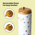 Insulated Water Bottle 24oz with Straw Lid and Handle for Sports Travel Gym Stainless Steel Water Bottles Double-Wall Vacuum Metal Leak Proof BPA-Free