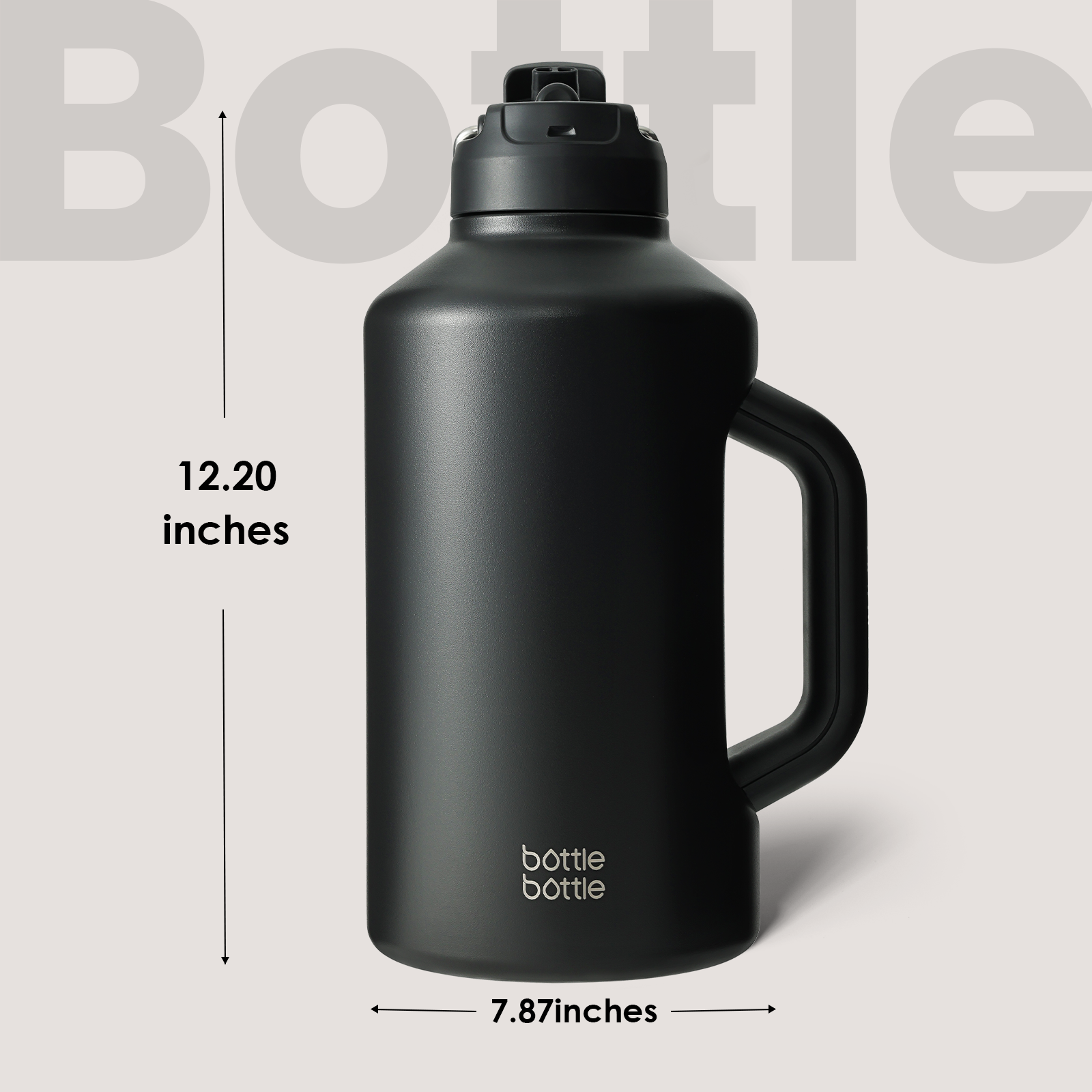 Insulated Water Bottle 64 oz with Straw and Dual-use Lid Stainless Steel Water Bottle for Men with Handle Vacuum Insulated jug for Workout Gym Soccer and Sports