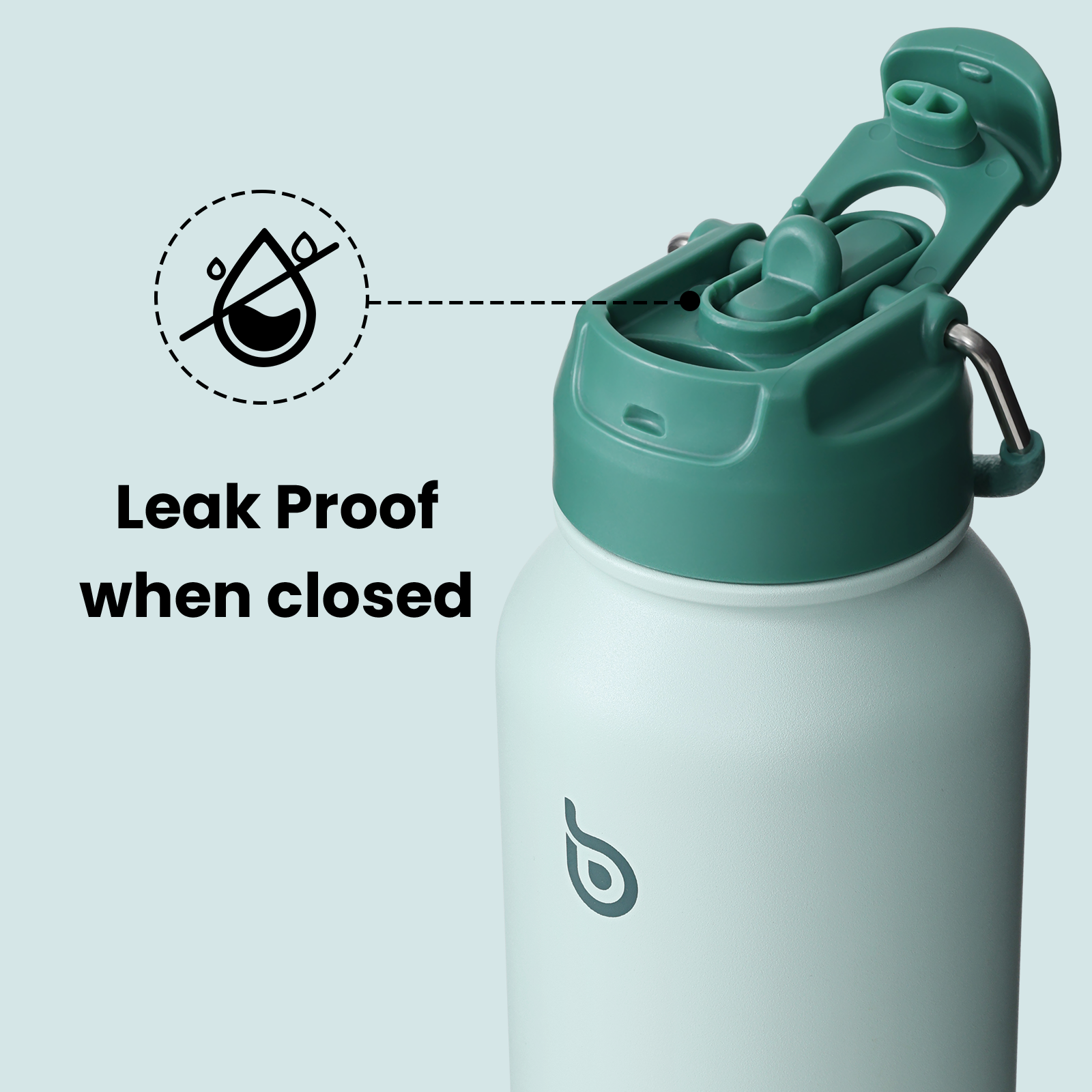 32oz Insulated Water Bottle Stainless Steel Sport Water Bottle with Straw Dual-use Lid Design for Gym with Pill Box