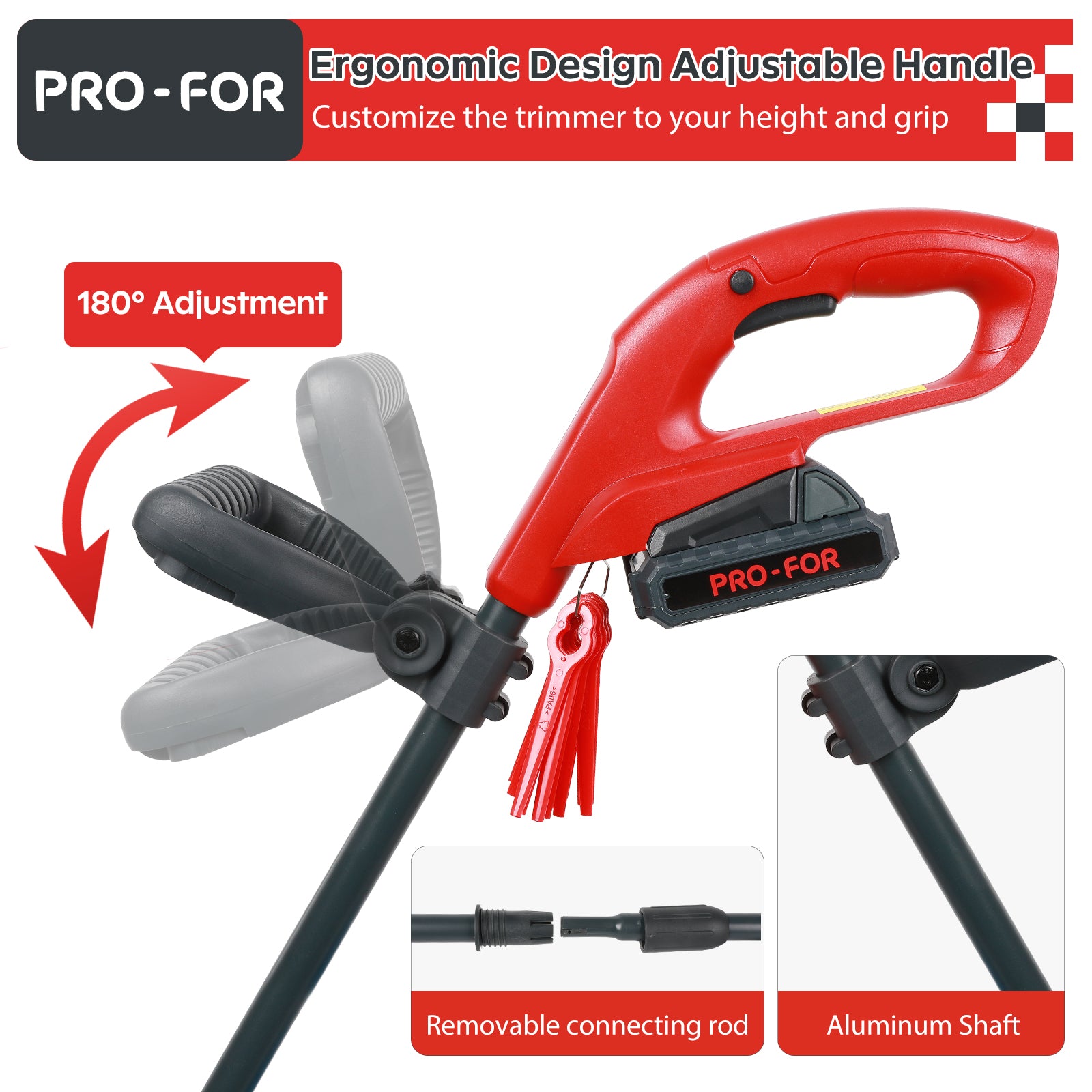 20V Lightweight Stringless Grass Trimmer, Battery Powered Weed Eater, Cordless Electric Weed Trimmer with Battery and Charger