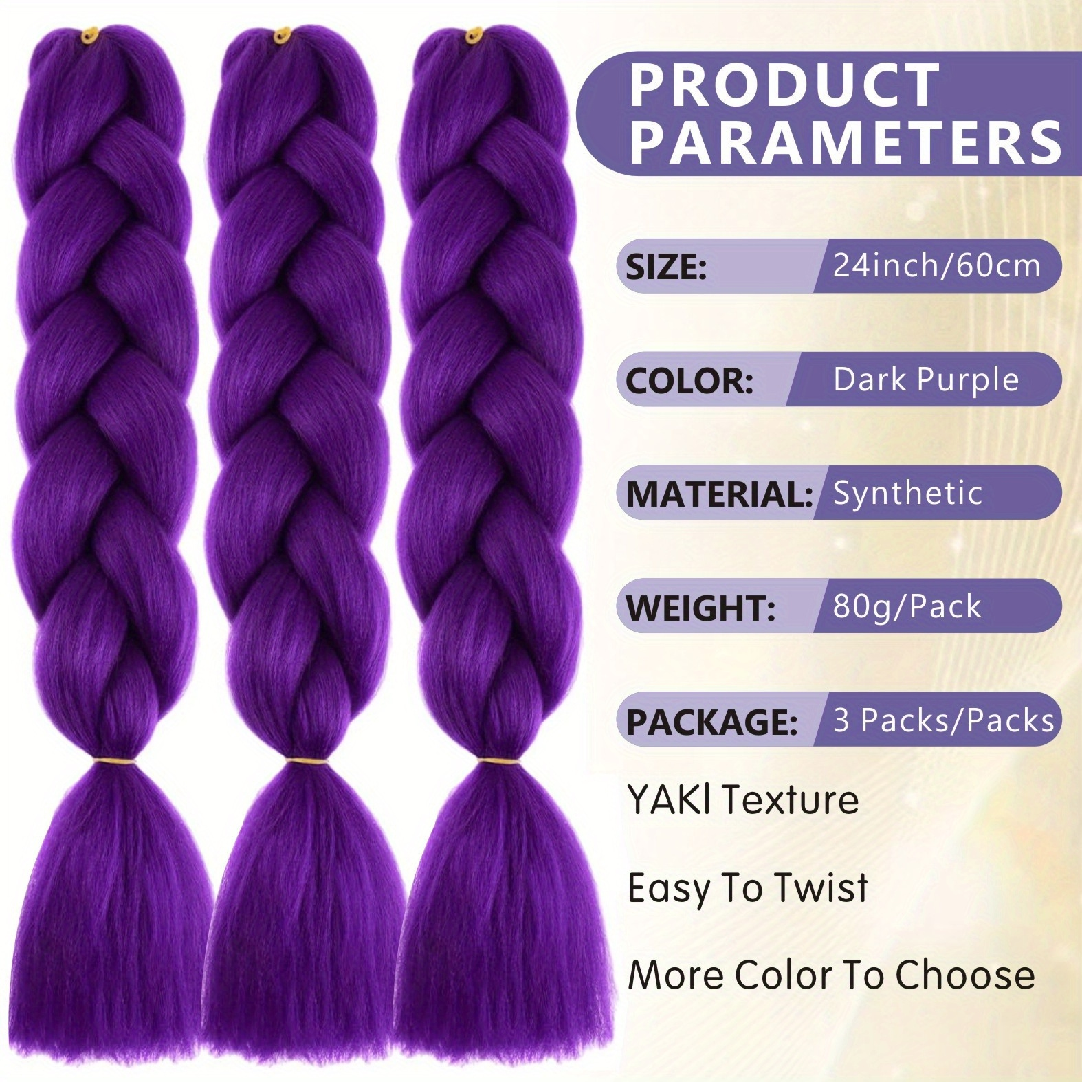 Jumbo Braiding Hair Fiber Mix Four Silky Colorful Twist Braiding Hair 3pcs Rainbow Colors Extensions Synthetic Hair Synthetic Fiber Soft Healthy，Long Jumbo Braiding Hair Extensions, Heat Resistant Synthetic Fiber purple hair extensions