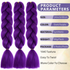 Jumbo Braiding Hair Fiber Mix Four Silky Colorful Twist Braiding Hair 3pcs Rainbow Colors Extensions Synthetic Hair Synthetic Fiber Soft Healthy，Long Jumbo Braiding Hair Extensions, Heat Resistant Synthetic Fiber purple hair extensions
