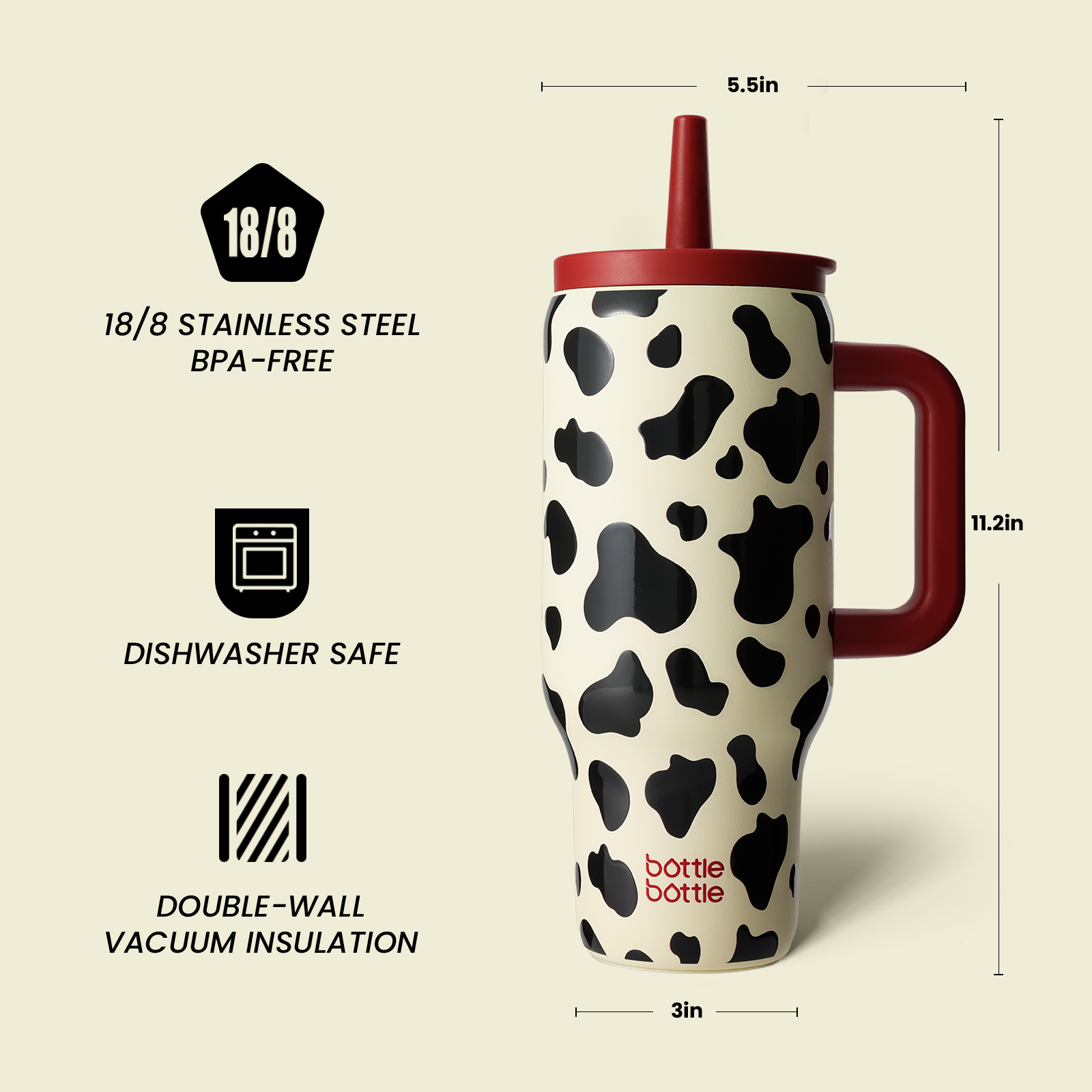 30 oz Tumbler with Lid and Straw, Stainless Steel Travel Mug, Tumbler with handle, Water Bottle with straw for College Office, Gifts for Women Him Her