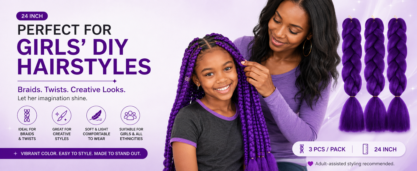 Jumbo Braiding Hair Fiber Mix Four Silky Colorful Twist Braiding Hair 3pcs Rainbow Colors Extensions Synthetic Hair Synthetic Fiber Soft Healthy，Long Jumbo Braiding Hair Extensions, Heat Resistant Synthetic Fiber purple hair extensions