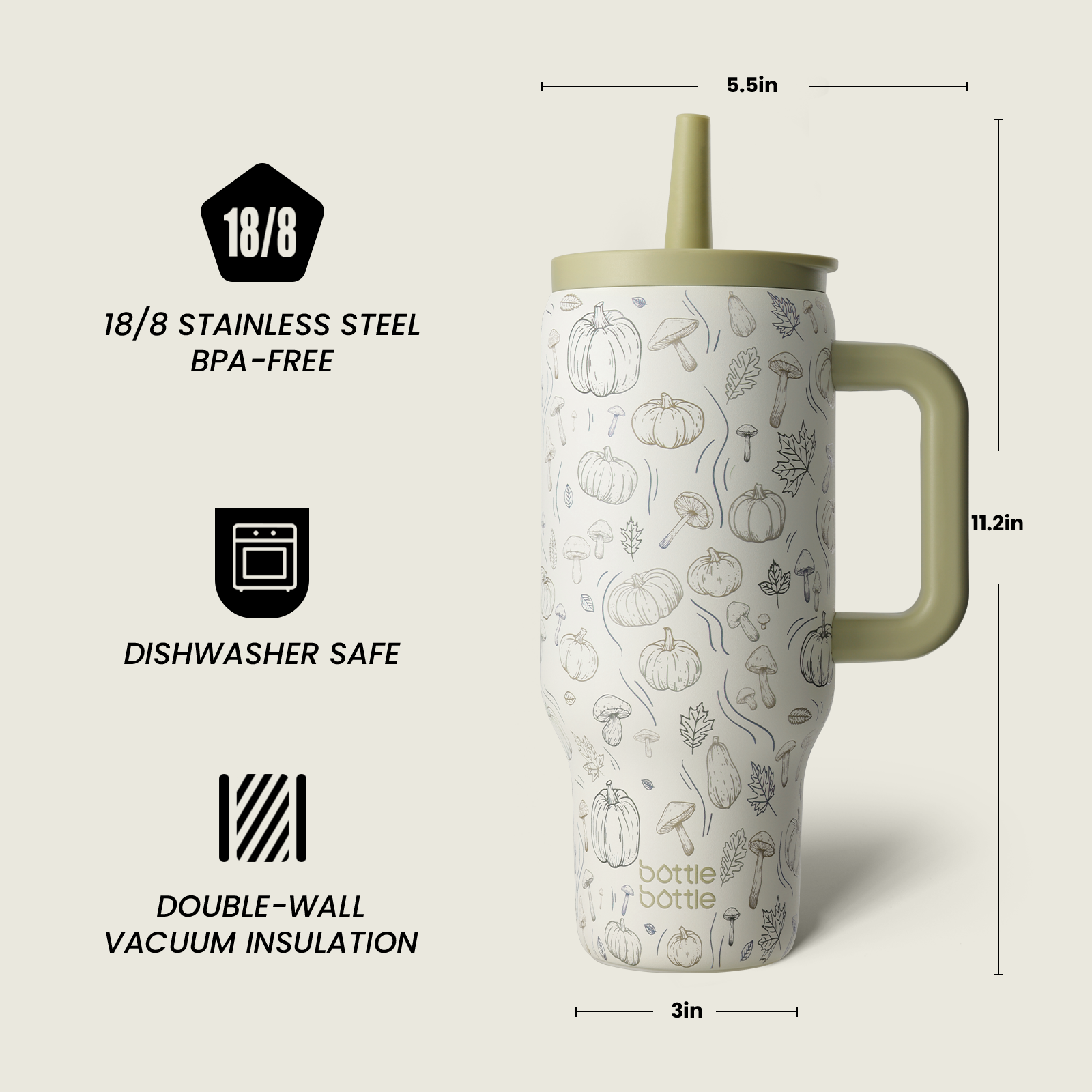 30 oz Tumbler with Lid and Straw, Stainless Steel Travel Mug, Tumbler with handle, Water Bottle with straw for College Office, Gifts for Women Him Her