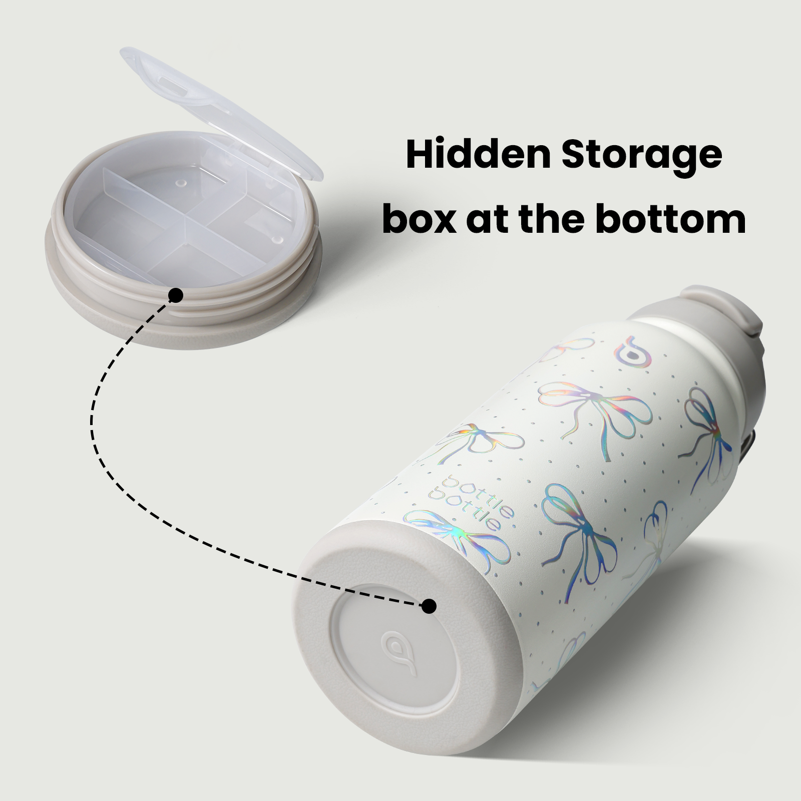 32oz Insulated Water Bottle Stainless Steel Sport Water Bottle with Straw Dual-use Lid Design for Gym with Pill Box