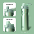 Insulated Water Bottle 24 oz with Handle and Flip Tops Lids Stainless Steel Water Bottle Push Button Lid Leak proof Portable for Running Travel Sports Hiking