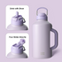 Insulated Water Bottle 64 oz with Straw and Dual-use Lid Stainless Steel Water Bottle for Men with Handle Vacuum Insulated jug for Workout Gym Soccer and Sports