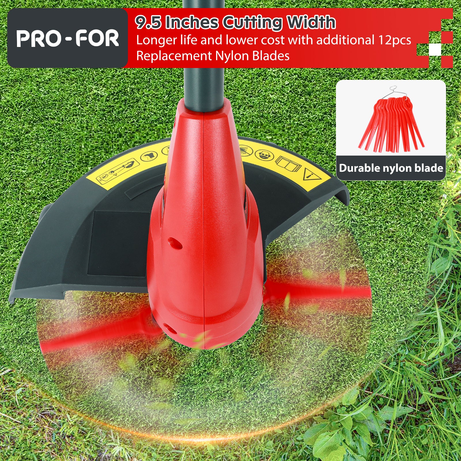 20V Lightweight Stringless Grass Trimmer, Battery Powered Weed Eater, Cordless Electric Weed Trimmer with Battery and Charger