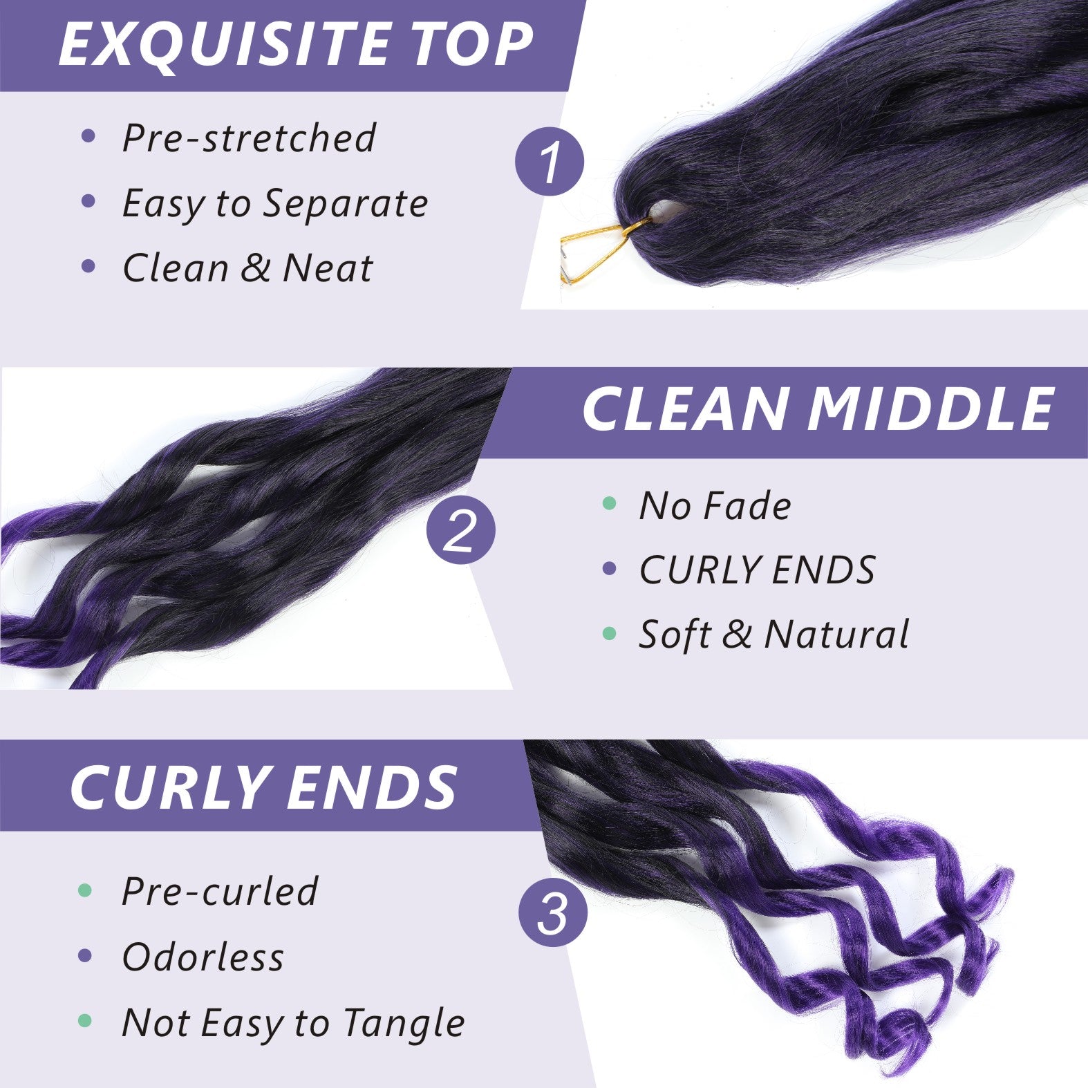 French Curl Braiding Hair 14/16 Inch Curly Braiding Hair Pre Stretched 1B/Grey Loose Wavy French Curl Hair for Women Various colors to choose from