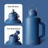 Insulated Water Bottle 64 oz with Straw and Dual-use Lid Stainless Steel Water Bottle for Men with Handle Vacuum Insulated jug for Workout Gym Soccer and Sports