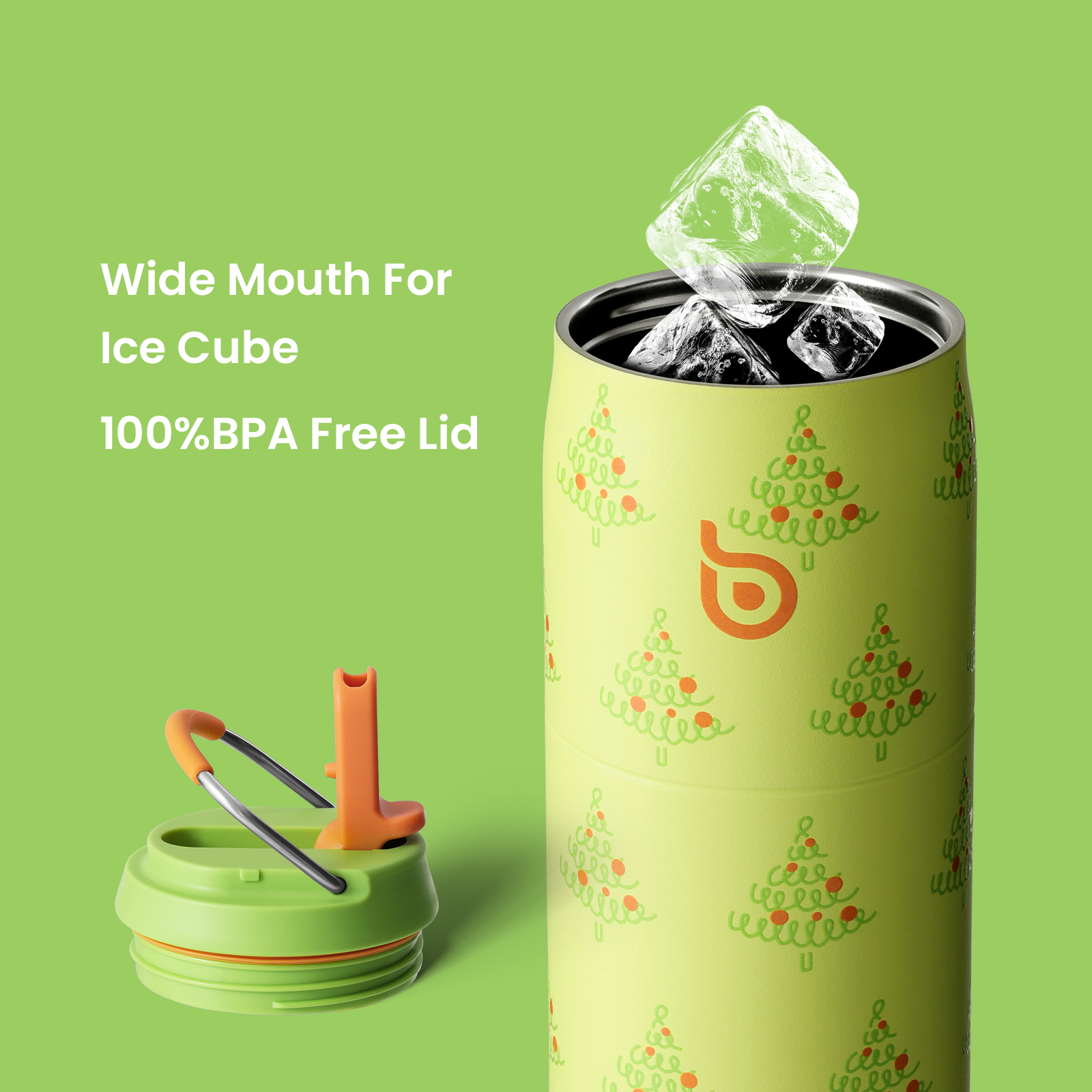 Stainless Steel Water Bottle with Straw and Lid 32 oz Vacuum Insulated Cup Stay Cold and Hot, Leak-Proof Wide Mouth Water Bottles for Men