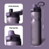 Insulated Water Bottle 24 oz with Handle and Flip Tops Lids Stainless Steel Water Bottle Push Button Lid Leak proof Portable for Running Travel Sports Hiking