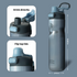 Insulated Water Bottle 24 oz with Handle and Flip Tops Lids Stainless Steel Water Bottle Push Button Lid Leak proof Portable for Running Travel Sports Hiking