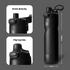 Insulated Water Bottle 24 oz with Handle and Flip Tops Lids Stainless Steel Water Bottle Push Button Lid Leak proof Portable for Running Travel Sports Hiking