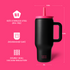 30 oz Tumbler with Lid and Straw, Stainless Steel Travel Mug, Tumbler with handle, Water Bottle with straw for College Office, Gifts for Women Him Her