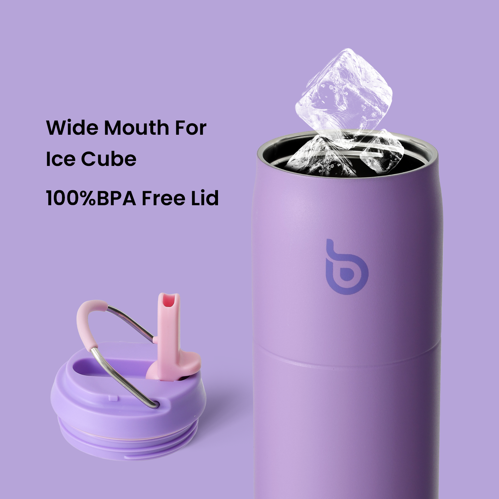 Stainless Steel Water Bottle with Straw and Lid 32 oz Vacuum Insulated Cup Stay Cold and Hot, Leak-Proof Wide Mouth Water Bottles for Men