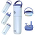 Insulated Water Bottle for Sports with Straw,2 lids,18 oz 3IN1 Water Bottles for Slim Can Coolers and Kids Tumbler, Stainless Steel Metal Bottles for Outdoor Activities