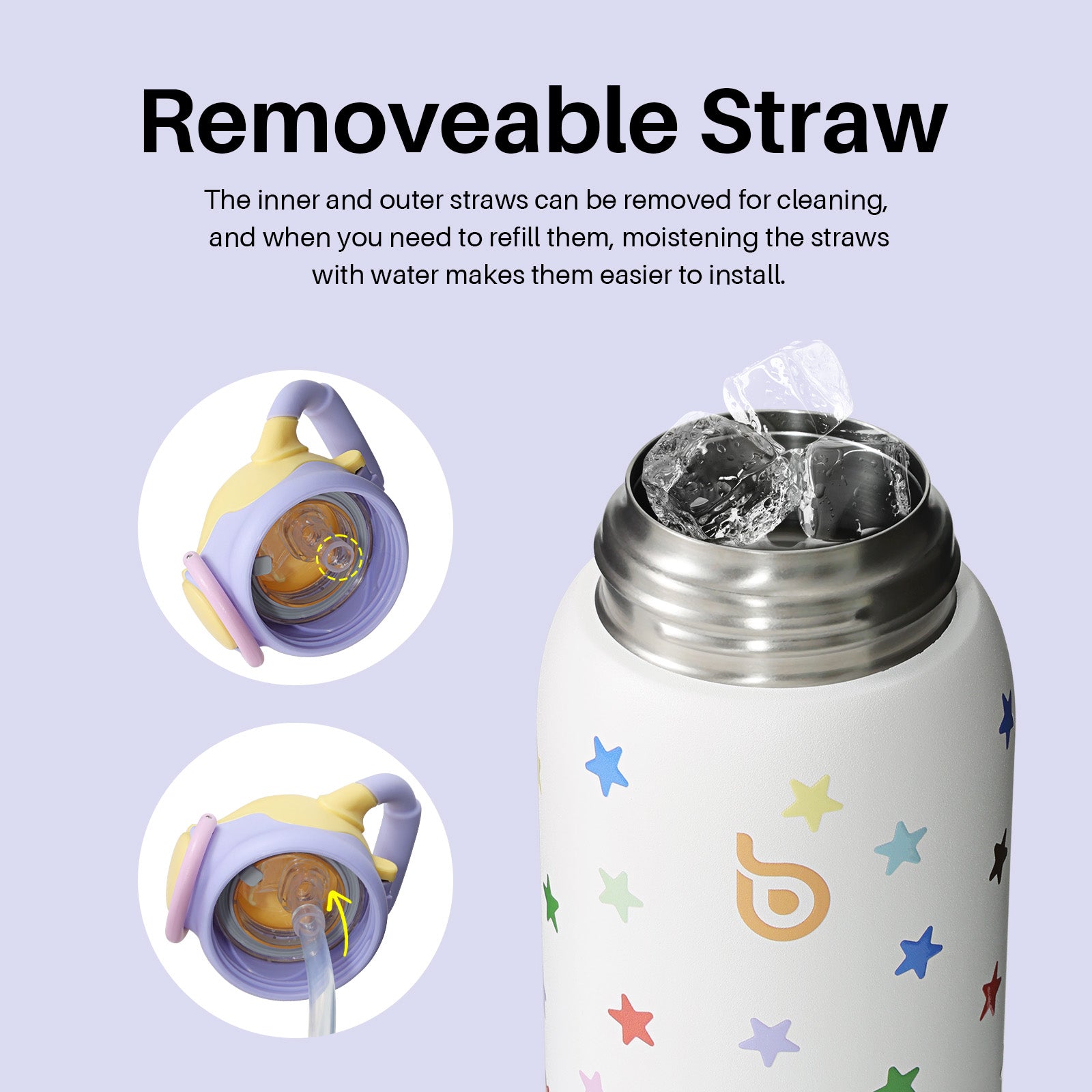 Kids Insulated Water Bottle with Straw Lid and Handle 16 oz Stainless Steel Vacuum Tumbler Water Bottles for School Outdoor Travel Gifts for Boys and Girls