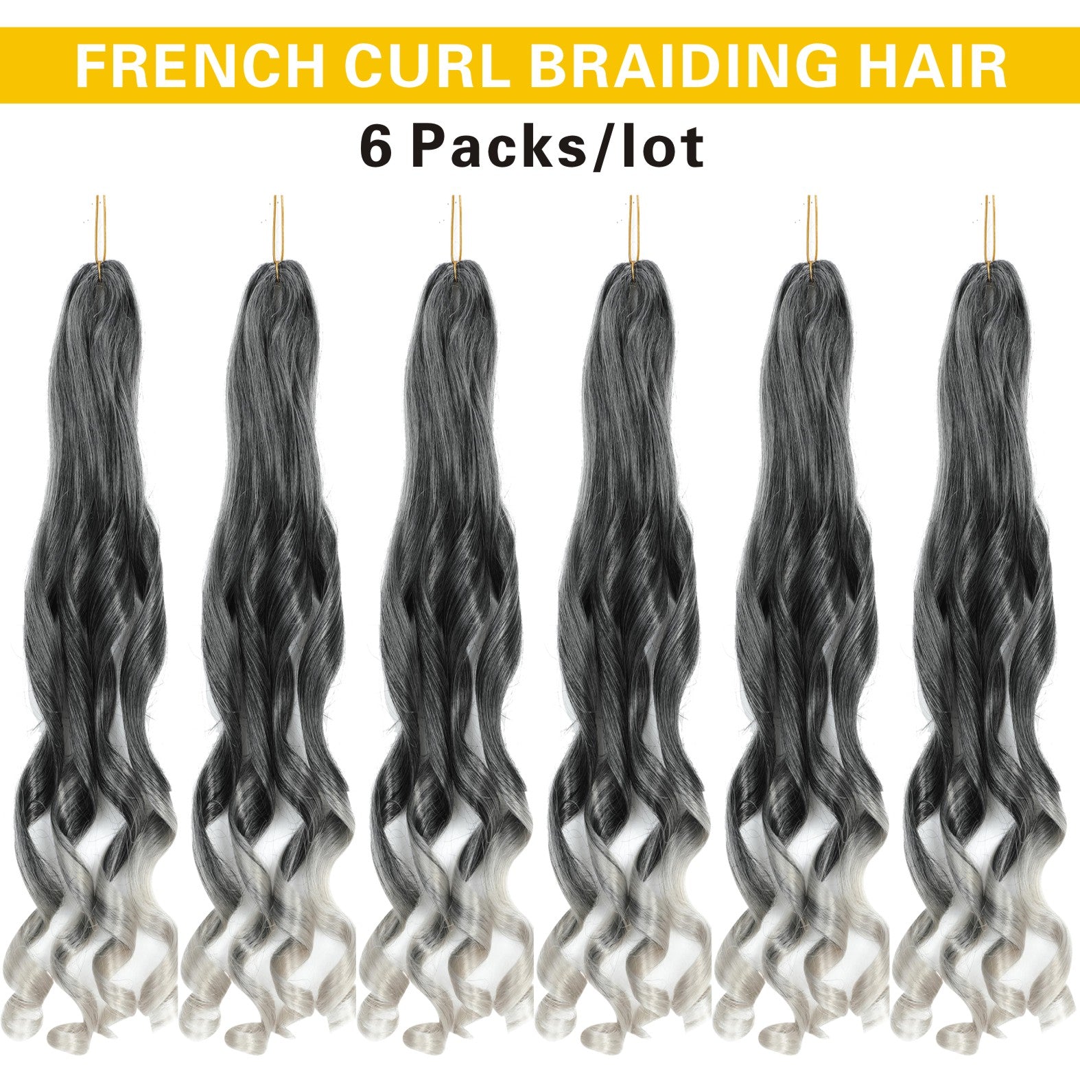 French Curly Braiding Hair 14/16 Inch Loose Wavy 6 Packs Various colors to choose from Bouncy Braiding Hair Extensions Synthetic French Curl Crochet Hair Extensions