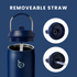 Stainless Steel Water Bottle with Straw and Lid 32 oz Vacuum Insulated Cup Stay Cold and Hot, Leak-Proof Wide Mouth Water Bottles for Men
