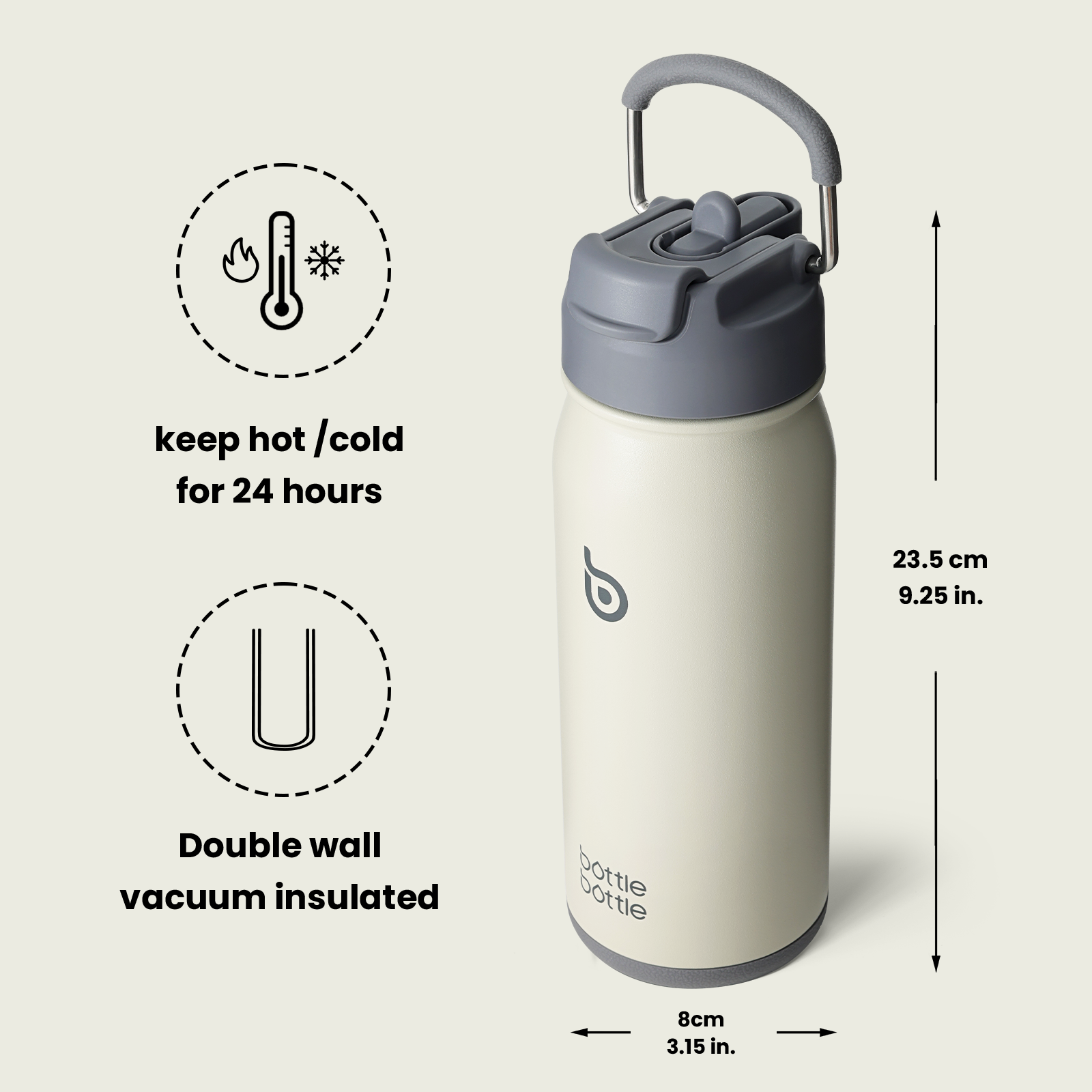 16 oz sports water bottle stainless steel insulated kids water bottle with straw and pills holder for gifts and school