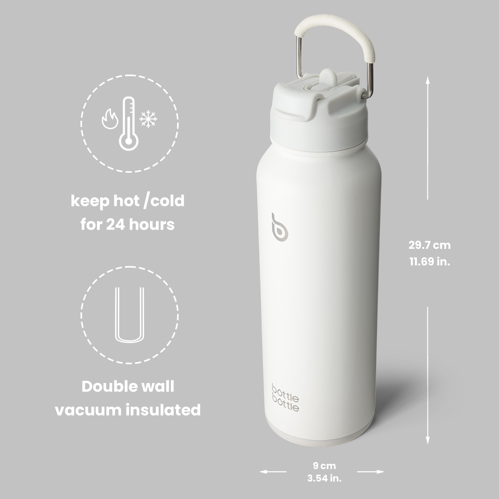 40 oz sports water bottle stainless steel insulated water bottle with straw and pills holder