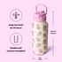 32oz Insulated Water Bottle Stainless Steel Sport Water Bottle with Straw Dual-use Lid Design for Gym with Pill Box