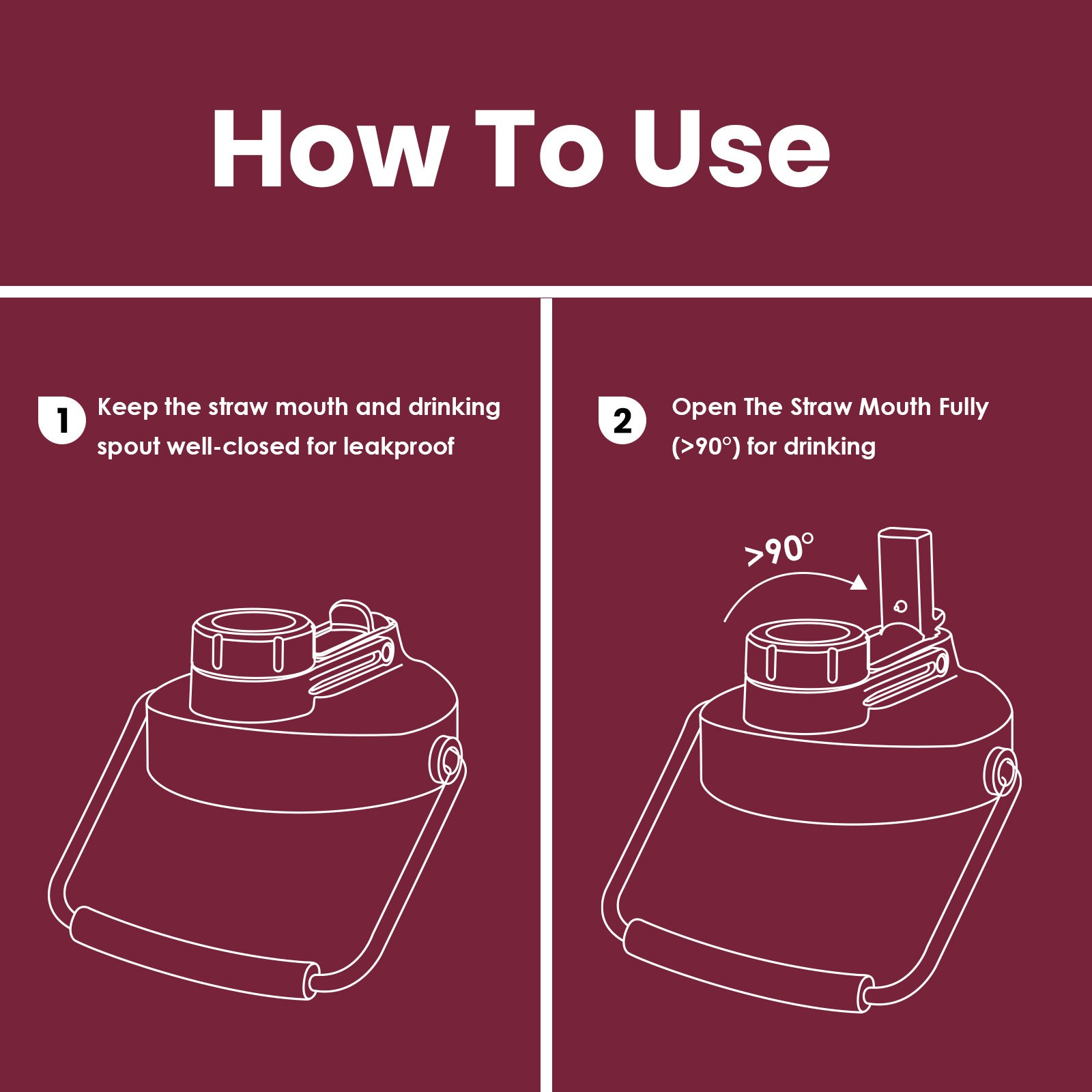 For outdoor activities:With half gallon water jug,it’s easier to enjoy your trip with fewer refills and is perfect for hiking,camping and sporting.With such a versatile bottle,it's easy to stay hydrated and refreshed during adventures