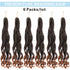 Ombre Brown French Curly Braiding Hair 6 Packs 14 Inch Pre Stretched Braiding Hair Bouncy Loose Wave Crochet Hair for Women