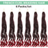 6 Packs French Curl Braiding Hair Pre Stretched 14/16 Inch Bouncy French Curly Braiding Hair Loose Wavy Ombre Burgundy French Curl Crochet Braids Hair for Women