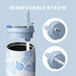 Stainless Steel Water Bottle with Straw and Lid 32 oz Vacuum Insulated Cup Stay Cold and Hot, Leak-Proof Wide Mouth Water Bottles for Men