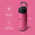16 oz sports water bottle stainless steel insulated kids water bottle with straw and pills holder for gifts and school