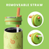 Stainless Steel Water Bottle with Straw and Lid 32 oz Vacuum Insulated Cup Stay Cold and Hot, Leak-Proof Wide Mouth Water Bottles for Men