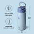 16 oz sports water bottle stainless steel insulated kids water bottle with straw and pills holder for gifts and school