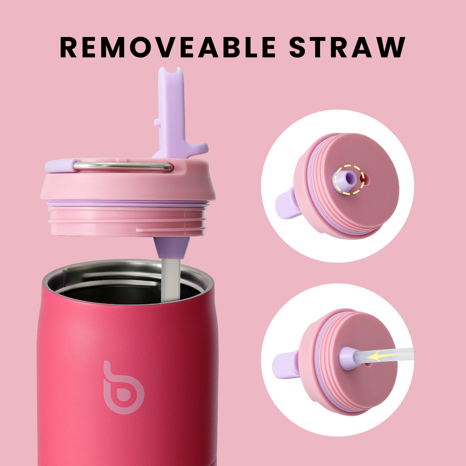 Stainless Steel Water Bottle with Straw and Lid 32 oz Vacuum Insulated Cup Stay Cold and Hot, Leak-Proof Wide Mouth Water Bottles for Men