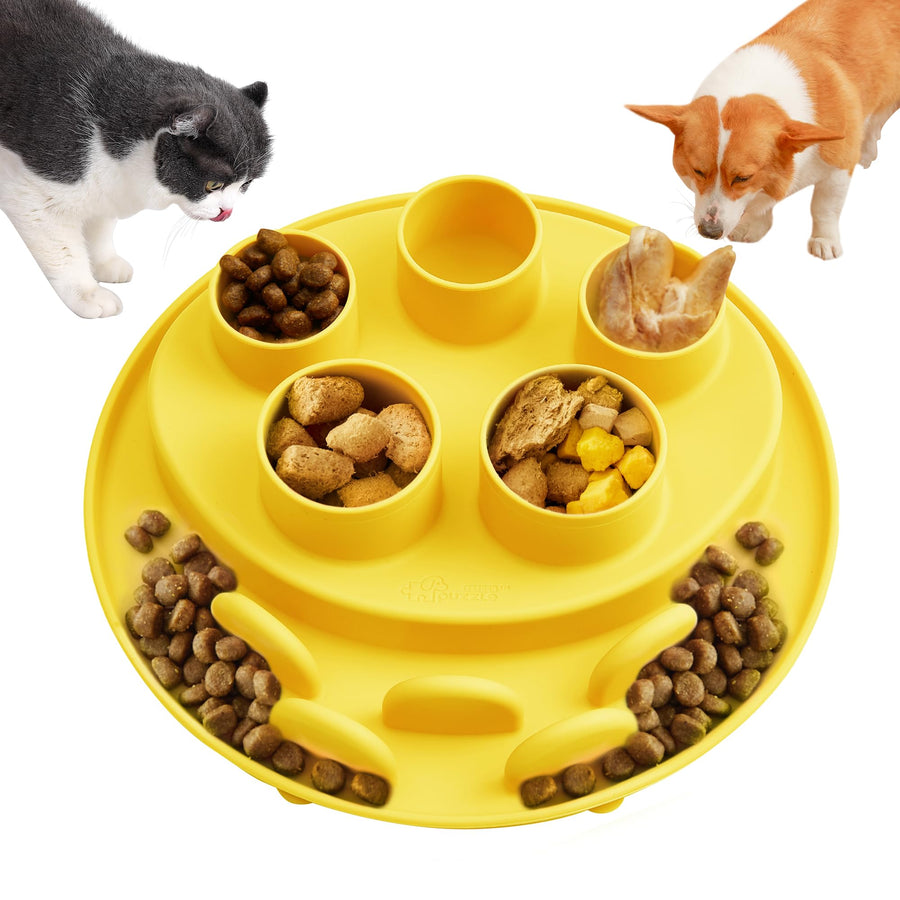 Cat Slow Feeder, Interactive Cat Puzzle Toy for Mental Stimulation, Dishwasher Safe Silicone Cat Enrichment Toys, Reduces Boredom and Training Intelligence