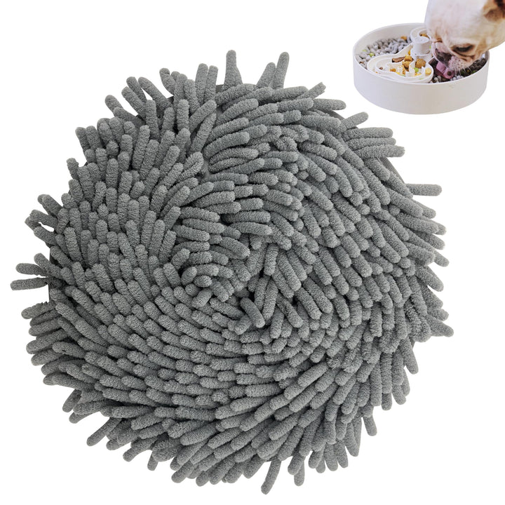 Slow Feeder Dog Bowl Insert & Snuffle Mat 2-in-1, Machine Washable Food Puzzle for Large Dogs, Soft Feeder Insert to Slow Eating