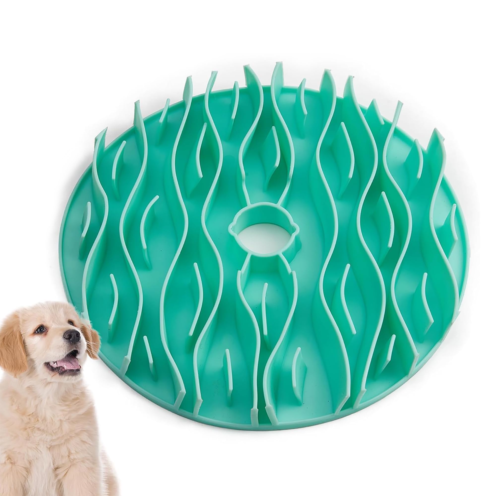 Insert, Dog Bowl Slow Feeder Accessories, Transform Your Lick Bowl to Slow Feeder Insert Dog Bowl, 6 Cups 9.8 Inch Green