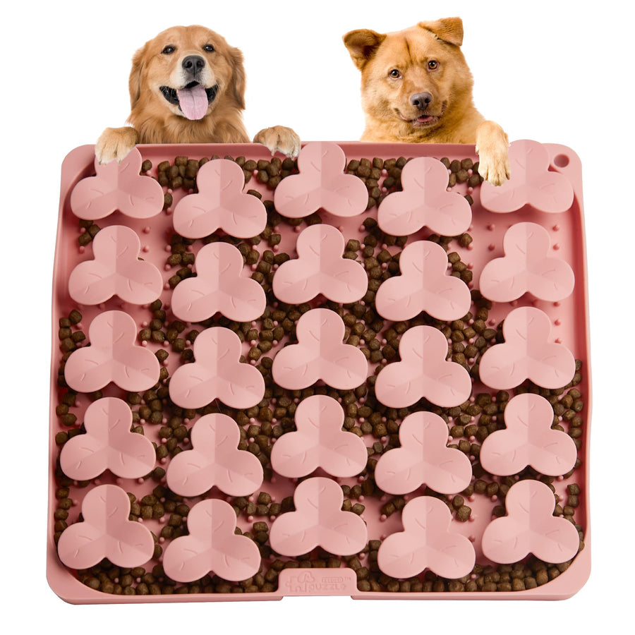 Snuffle Mat for Dogs, Lick Mat for Dogs to Slow Down Eating, Dog Puzzle Toys for Large and Medium Breed Dogs, Silicone Dog Bowls for Dry, Wet, Raw Food, Pink