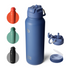 40 oz sports water bottle stainless steel insulated water bottle with straw and pills holder